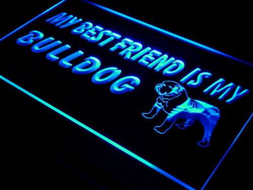 Best Friend Bulldog Dog Pet Shop Neon Light Sign